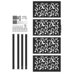 Black Steel Leaf Design Garden Gate 105x205 cm