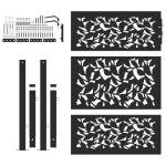 Black Steel Leaf Design Garden Gate 105x130 cm