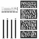 Black Steel Garden Gate with Laser-Cut Design