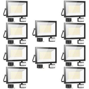 10-Pack LED Security Floodlights with Motion Sensor