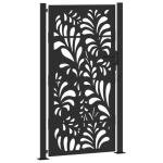 Black Steel Garden Gate 105x180 cm Wave Design