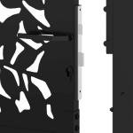 Black Steel Leaf Design Garden Gate 105x205 cm