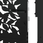 Black Steel Leaf Design Garden Gate 105x130 cm