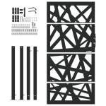 Stylish Black Steel Garden Gate 105x180 cm