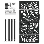 Black Steel Garden Gate 105x180 cm Wave Design