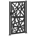 Stylish Black Steel Garden Gate 105x180 cm