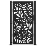 Black Steel Garden Gate 105x180 cm Wave Design