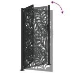Black Steel Garden Gate 105x180 cm Wave Design