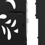 Black Steel Garden Gate 105x180 cm Wave Design