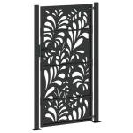 Black Steel Garden Gate 105x180 cm Wave Design