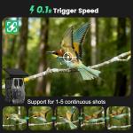 MAXDONE Wildlife Camera WiFi Bluetooth, 48MP 30FPS Solar Trail Camera with Night Vision Motion Activated, 0.1s Trigger Speed, IP66 Waterproof, Built-in 5200mAh Rechargeable Battery for Garden Monitor