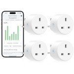 Smart WiFi Plugs with Energy Monitoring - 4 Pack