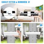 Qivine Patio Door Security Lock, French Door Lock with On and Off Buttons, High Security Locks for Doors Fix Bar, Door Security Devices Easy Install for European Style Double Door Handle