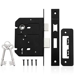 Bwintech 3 Lever Black Mortice Door Lock