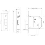 Yale 3 Lever Mortice Dead Lock - Polished Chrome