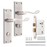 Brushed Nickel Mortice Door Lock and Handle