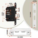 Bwintech 3 Lever Satin Nickel Door Lock 65mm