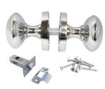 Victorian Style Round Door Knob Set with Latch