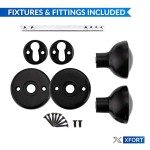 XFORT® Black Mortice Knob Set with Keyhole