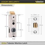 Nickel Tubular Mortice Latch - 63mm