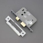 Polished Chrome Bathroom Mortice Lock - 65mm