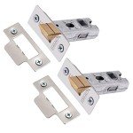 Polished Chrome Tubular Door Latch - 2 Pack