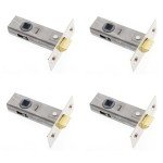 Nickel Tubular Mortice Latch 4-Pack, 63mm