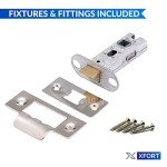 Polished Chrome Tubular Door Latch - 2 Pack
