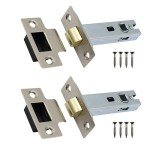 Satin Nickel Mortice Door Latch - 2 Pack