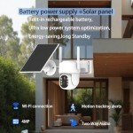 FUSHERUI 4MP Wireless Solar Outdoor Security Camera