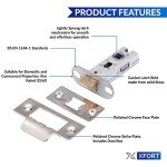 Polished Chrome Tubular Door Latch - 2 Pack