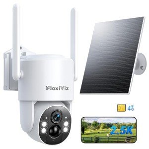 MaxiViz 4G LTE Solar Security Camera with Night Vision