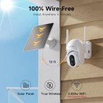 Solar Wireless Security Camera with 2K Video and Spotlight