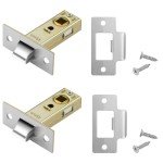 2 Pack 45mm Polished Tubular Latch Locks