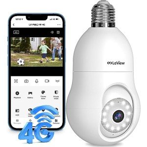 LaView 360° 4G LTE Light Bulb Security Camera