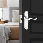 Polished Chrome Tubular Door Latch - 2 Pack