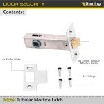 Nickel Tubular Mortice Latch 4-Pack, 63mm