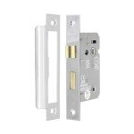 Polished Chrome Bathroom Mortice Lock - 65mm