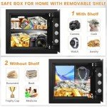 Fireproof Home Safe with Alarm & Removable Shelf