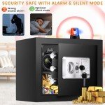 Fireproof Home Safe with Alarm & Removable Shelf