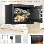 Fireproof Home Safe with Alarm & Removable Shelf