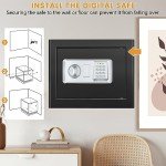 Fireproof Home Safe with Alarm & Removable Shelf