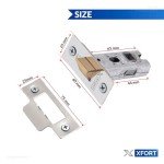 Polished Chrome Tubular Door Latch - 2 Pack