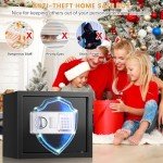 Fireproof Home Safe with Alarm & Removable Shelf