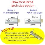 Satin Nickel Mortice Door Latch - 2 Pack