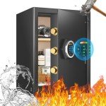 Large Fireproof Waterproof Safe Box with LED Light