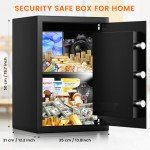 Large Fireproof Safe with Alarm and Backup Keys