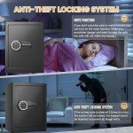 Large Fireproof Waterproof Safe Box with LED Light