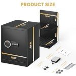 Large Fireproof Waterproof Safe Box with LED Light