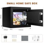 Small Digital Safe with Keypad and Backup Keys